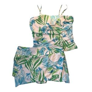 NO NAME Tropical Print 2PC Tankini Skirt Set NWOT — fits like a 6 — Says Large
